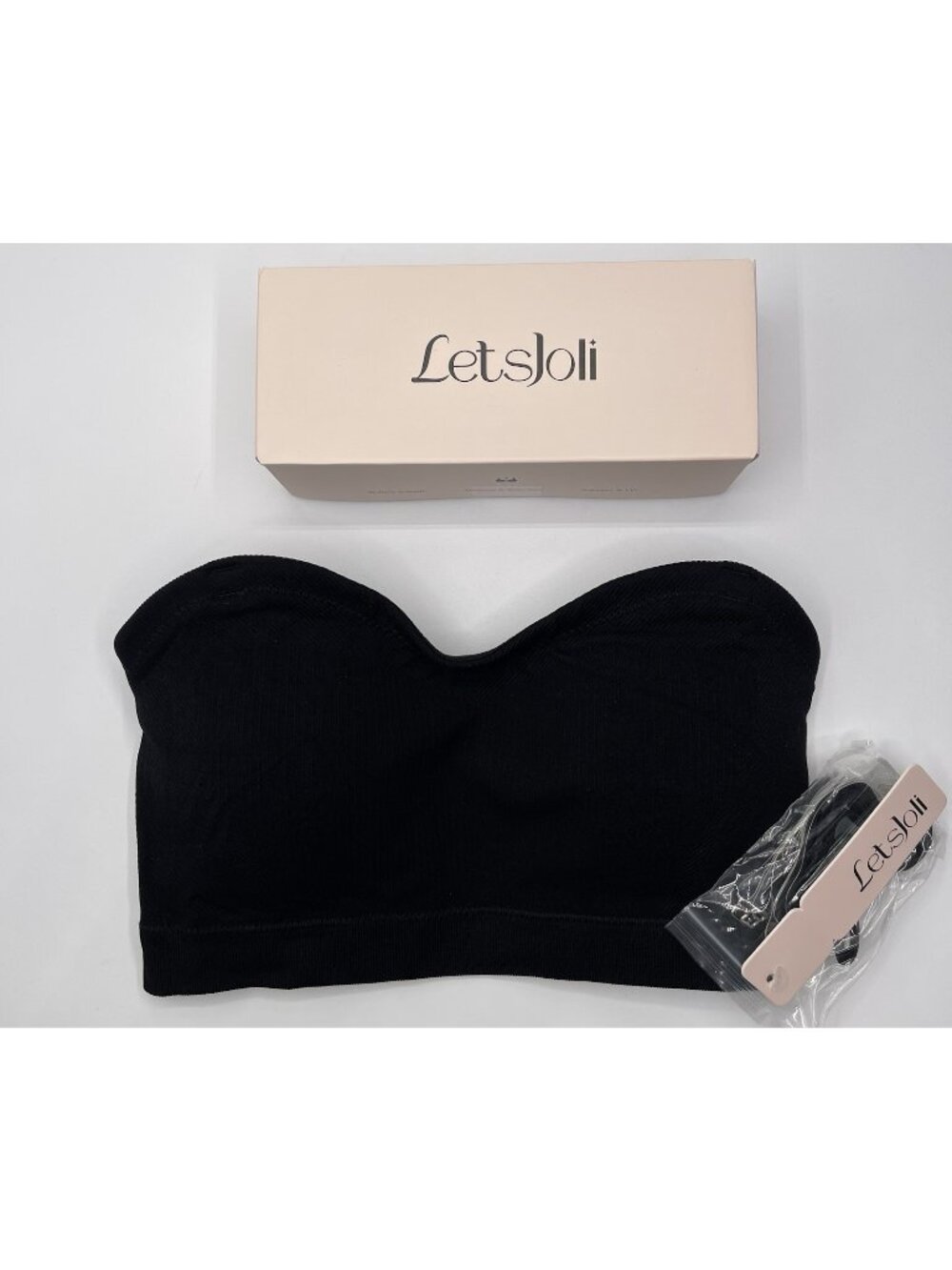 LetsJoli Womens Black Bra Size Medium Strapless  Pullover Push Up‎ Bralettes